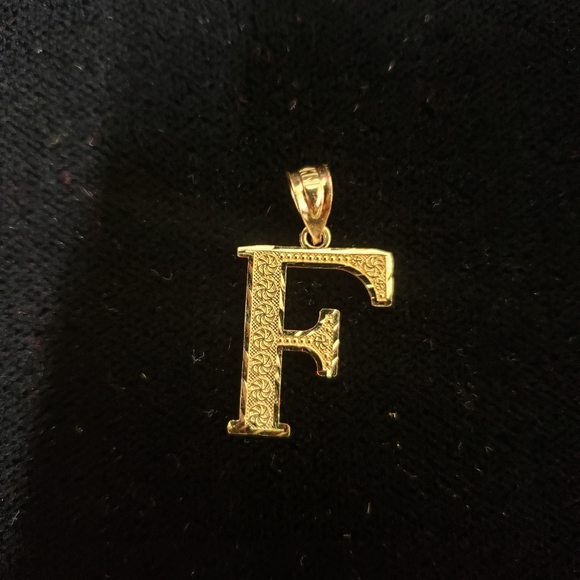 10kt Gold Letter F Pendant - Picture 1 of 11